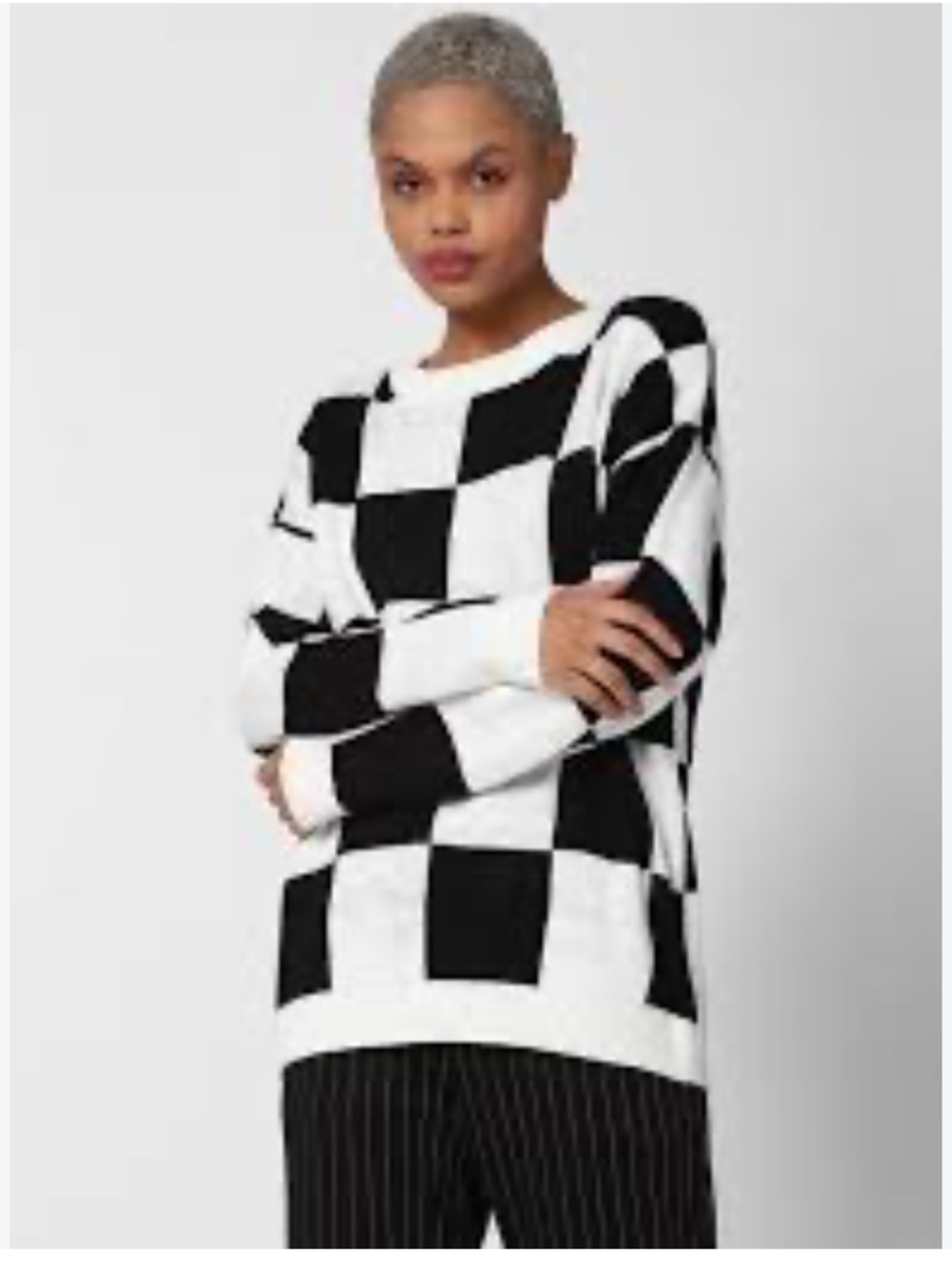Forever 21 Black and White Checker Sweater